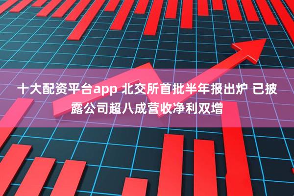 十大配资平台app 北交所首批半年报出炉 已披露公司超八成营收净利双增